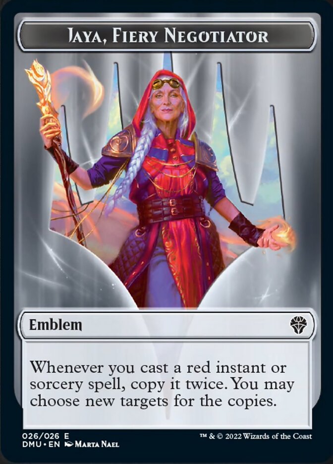 Soldier // Jaya, Fiery Negotiator Emblem Double-Sided Token [Dominaria United Tokens] MTG Single Magic: The Gathering | Red Claw Gaming