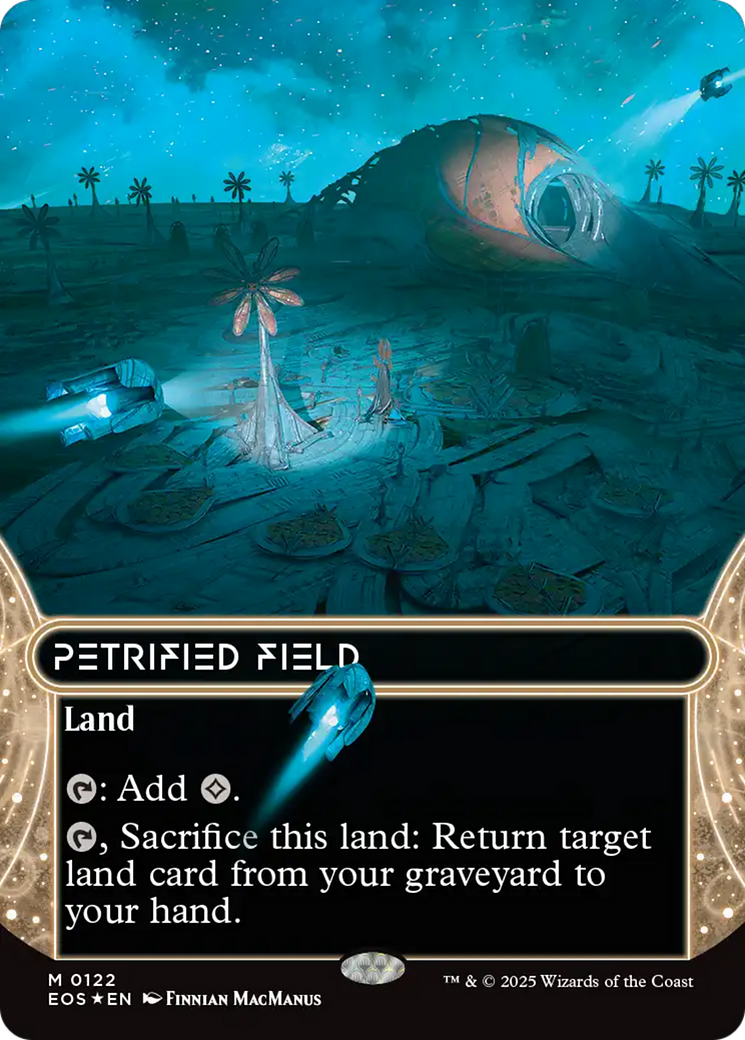 Petrified Field (0122) (Borderless) (Galaxy Foil) [Edge of Eternities: Stellar Sights] MTG Single Magic: The Gathering | Red Claw Gaming