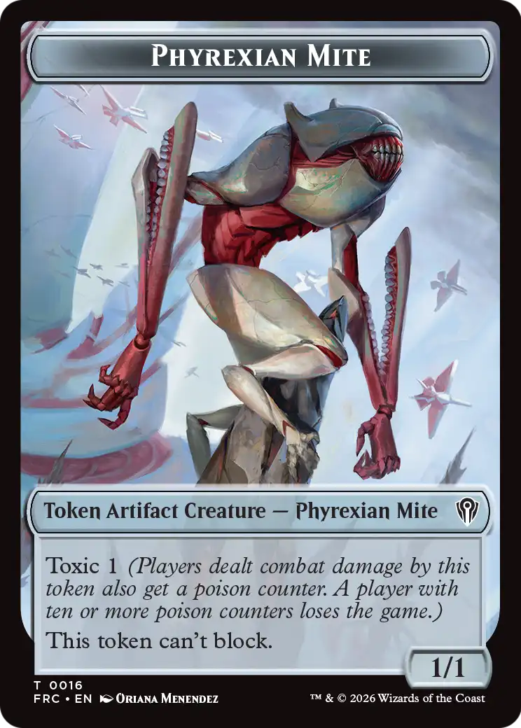 Citizen // Phyrexian Mite Double-Sided Token [Reality Fracture Commander Tokens] | Red Claw Gaming
