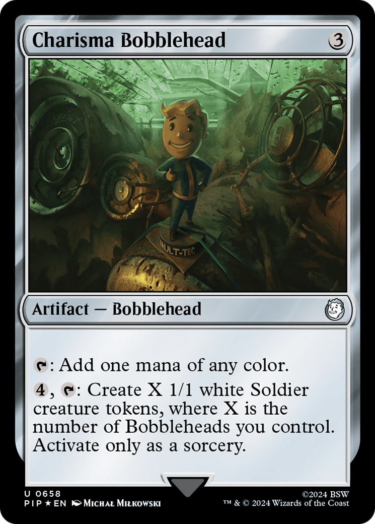 Charisma Bobblehead (Surge Foil) [Fallout] MTG Single Magic: The Gathering | Red Claw Gaming