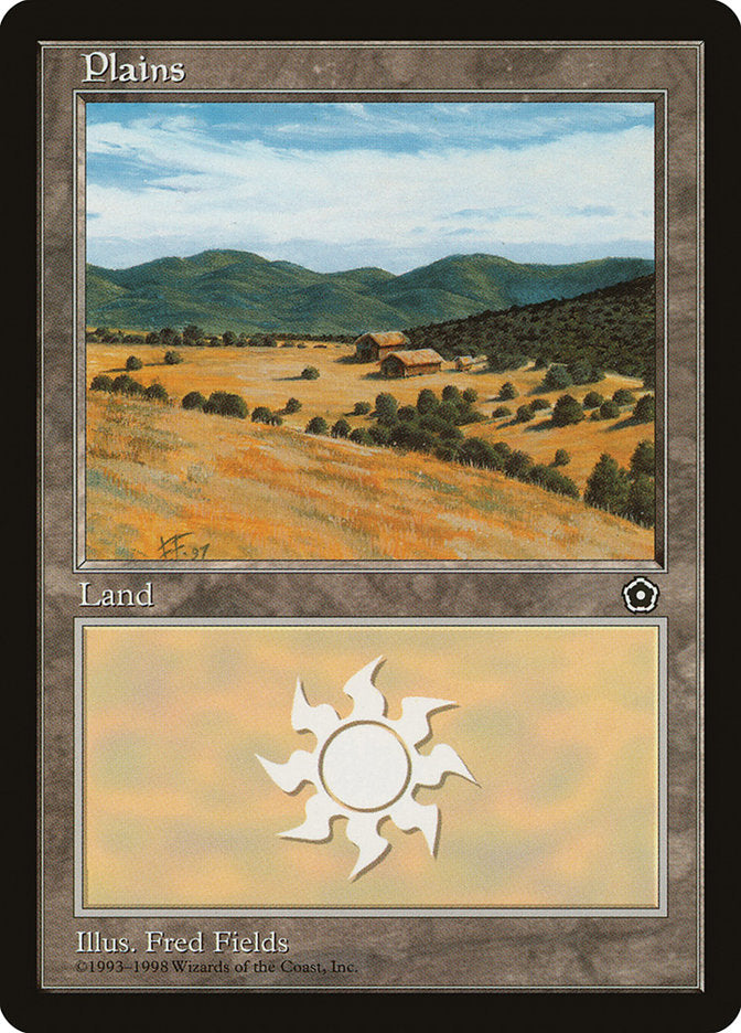Plains (Small Houses in Center) [Portal Second Age] MTG Single Magic: The Gathering | Red Claw Gaming