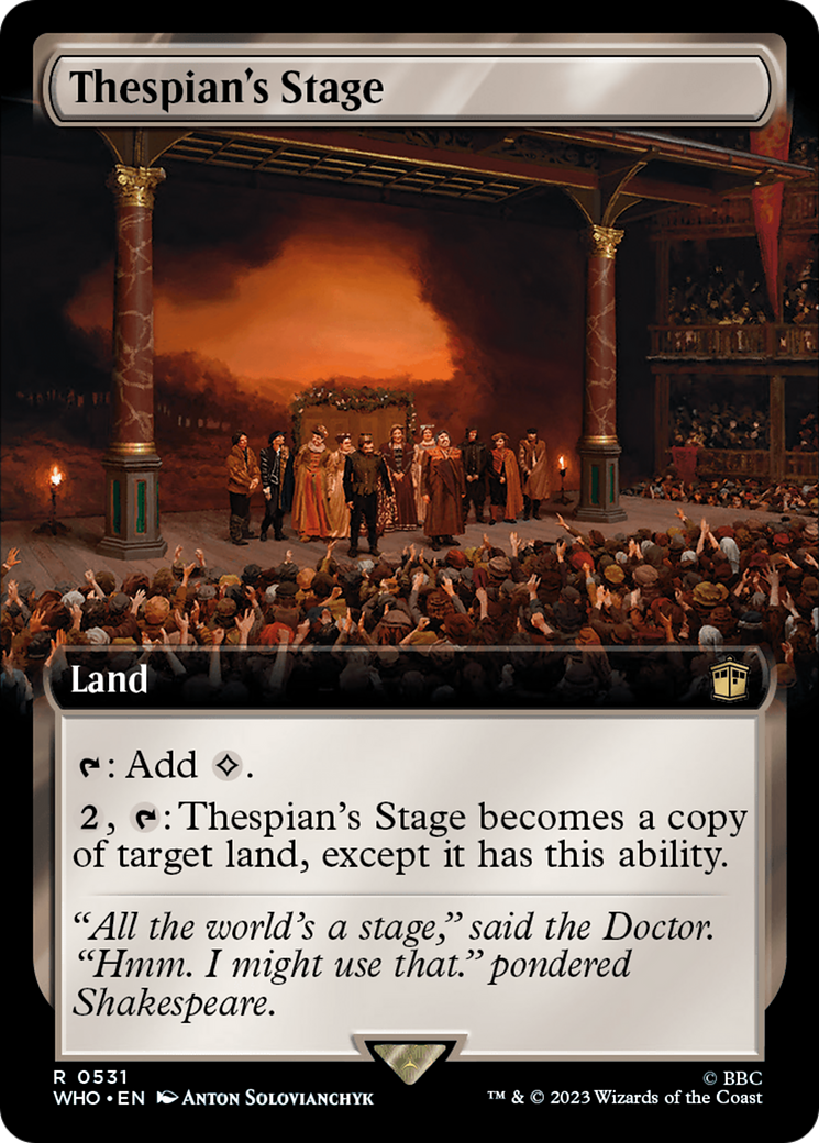Thespian's Stage (Extended Art) [Doctor Who] MTG Single Magic: The Gathering | Red Claw Gaming
