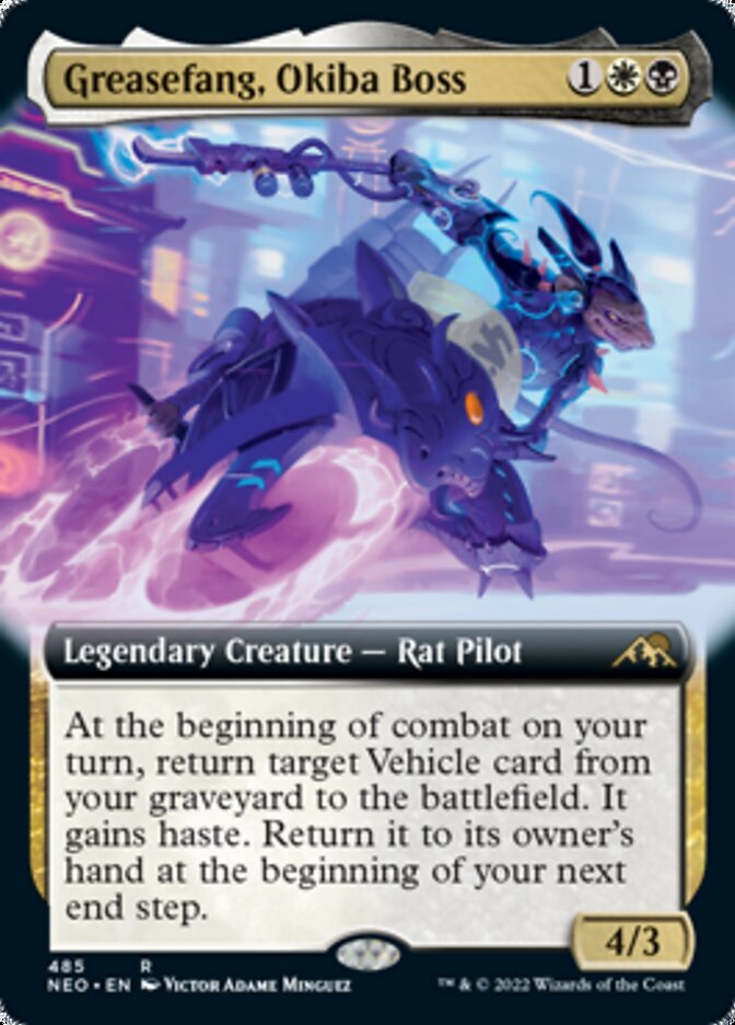 Greasefang, Okiba Boss (Extended Art) [Kamigawa: Neon Dynasty] MTG Single Magic: The Gathering    | Red Claw Gaming