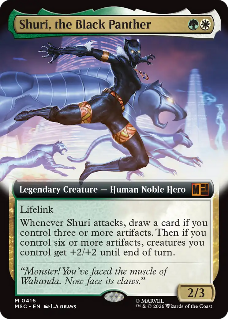 Shuri, the Black Panther (Extended Art) [Marvel Super Heroes Commander] MTG Single Magic: The Gathering | Red Claw Gaming