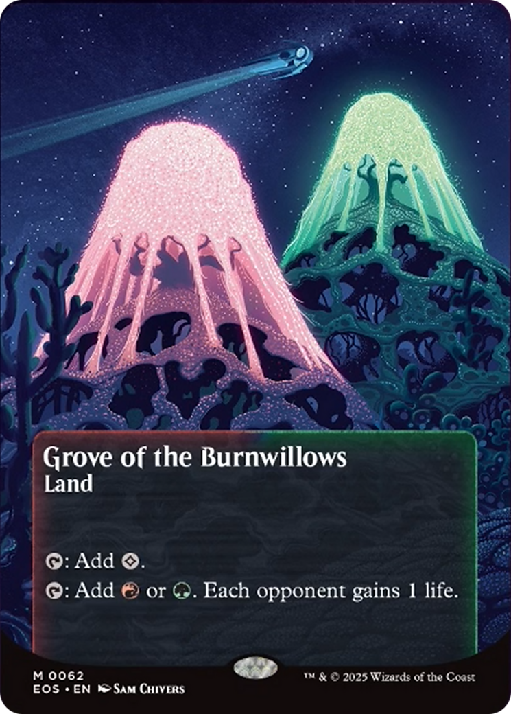 Grove of the Burnwillows (0062) (Borderless) [Edge of Eternities: Stellar Sights] MTG Single Magic: The Gathering | Red Claw Gaming