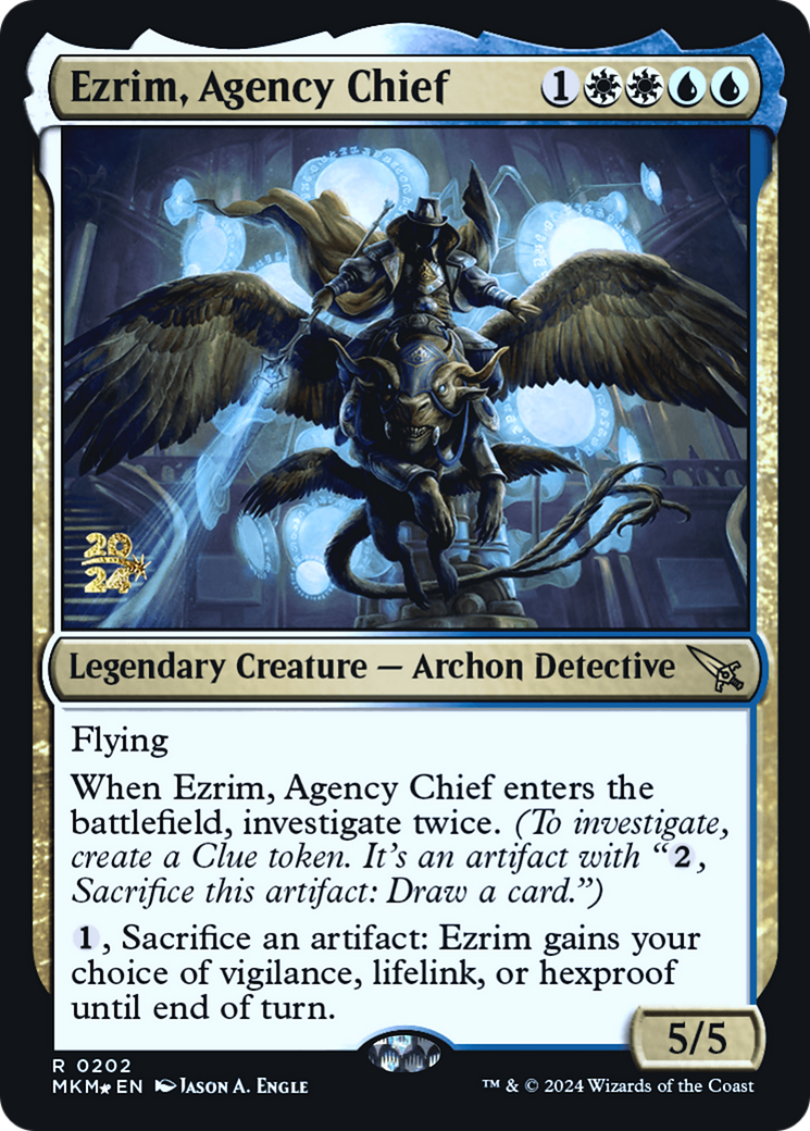 Ezrim, Agency Chief [Murders at Karlov Manor Prerelease Promos] MTG Single Magic: The Gathering | Red Claw Gaming