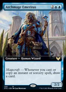 Archmage Emeritus (Extended Art) [Strixhaven: School of Mages] MTG Single Magic: The Gathering | Red Claw Gaming