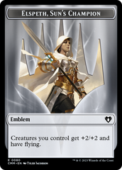 Elspeth, Sun's Champion Emblem // Copy (55) Double-Sided Token [Commander Masters Tokens] MTG Single Magic: The Gathering    | Red Claw Gaming