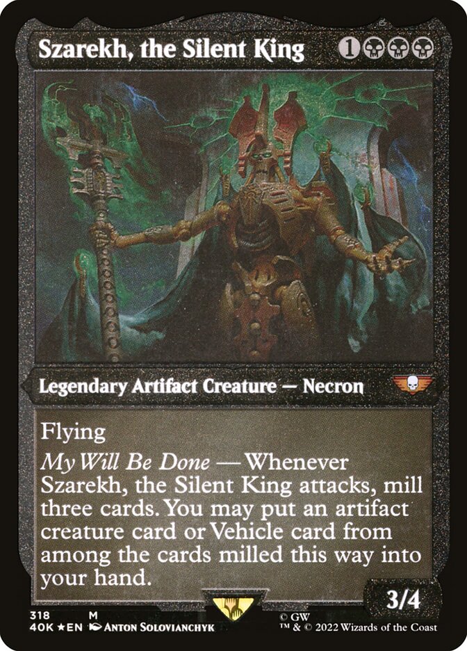 Szarekh, the Silent King (Display Commander) (Etched Foil) [Warhammer 40,000] MTG Single Magic: The Gathering | Red Claw Gaming