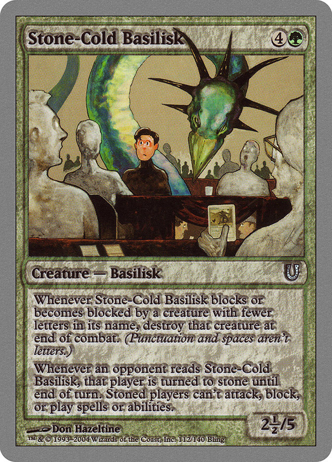 Stone-Cold Basilisk [Unhinged] MTG Single Magic: The Gathering | Red Claw Gaming