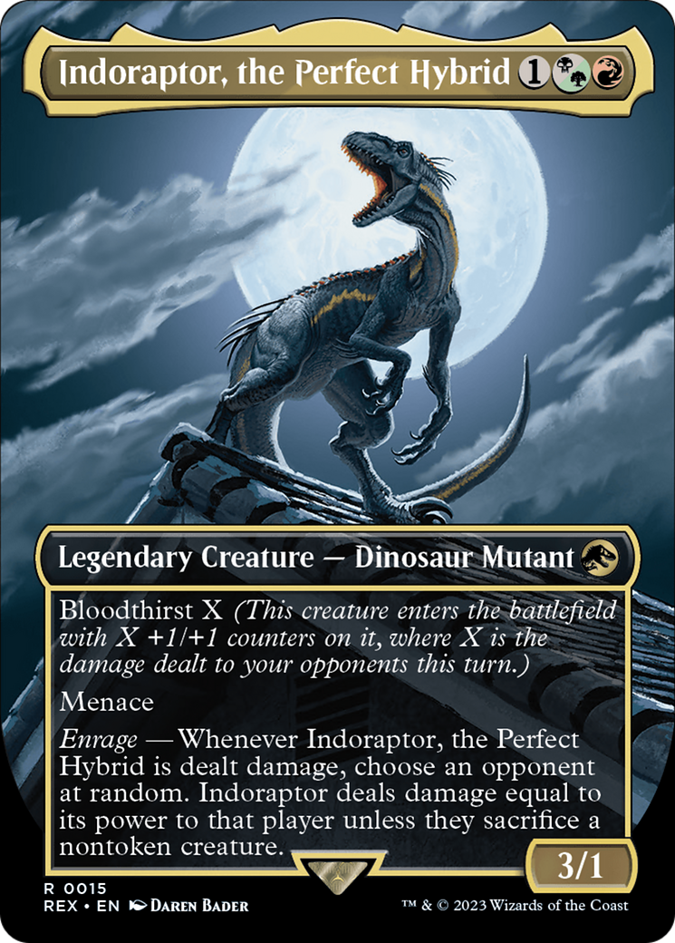 Indoraptor, the Perfect Hybrid (Borderless) [Jurassic World Collection] MTG Single Magic: The Gathering | Red Claw Gaming