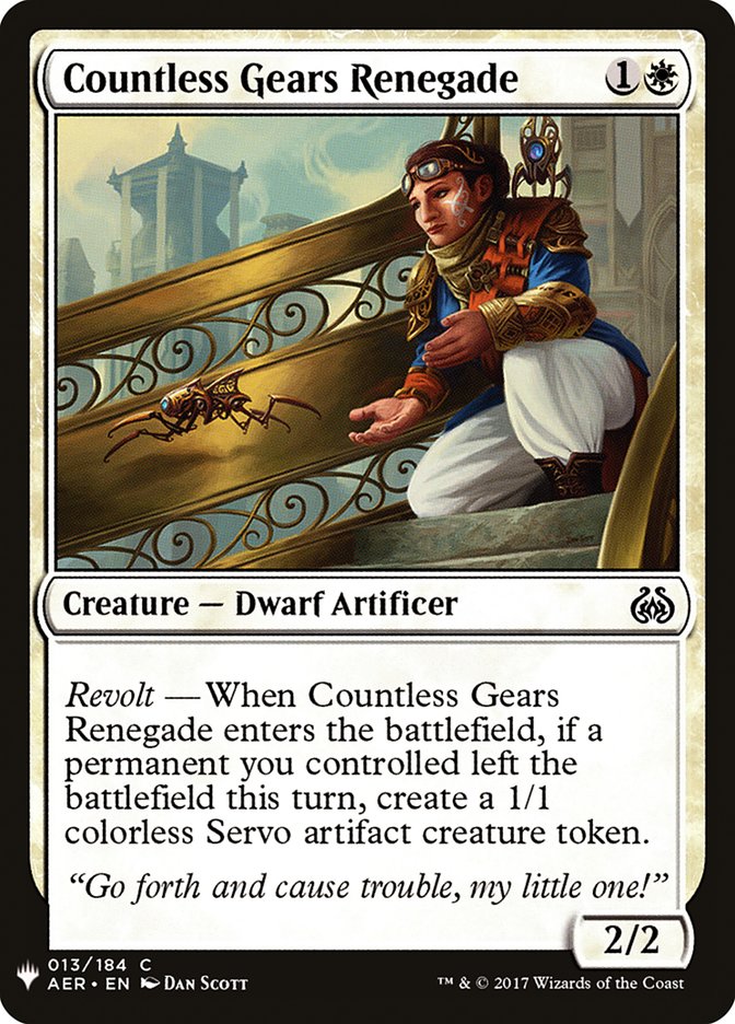 Countless Gears Renegade [Mystery Booster] MTG Single Magic: The Gathering | Red Claw Gaming