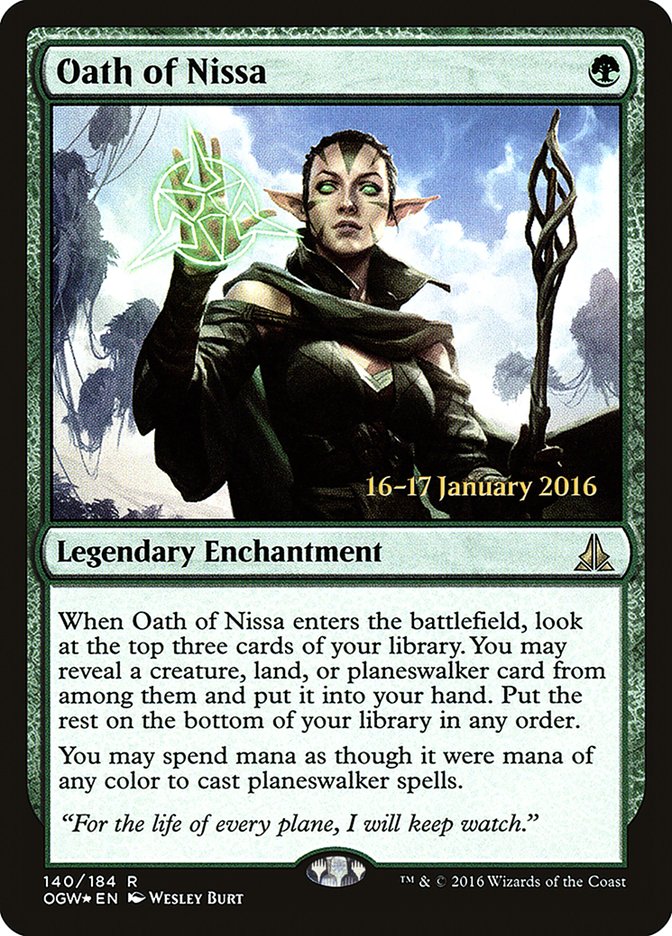 Oath of Nissa [Oath of the Gatewatch Prerelease Promos] MTG Single Magic: The Gathering | Red Claw Gaming