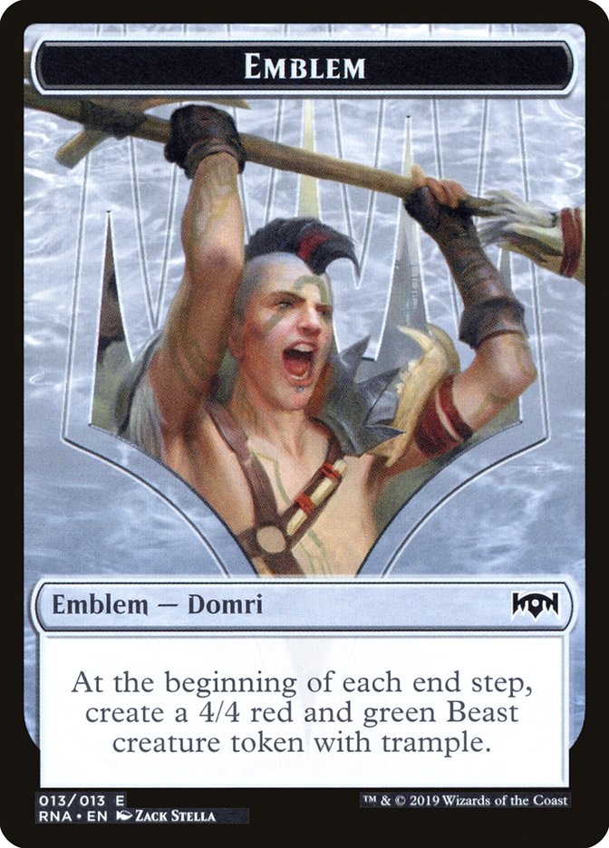 Domri, Chaos Bringer Emblem [Ravnica Allegiance Tokens] MTG Single Magic: The Gathering | Red Claw Gaming