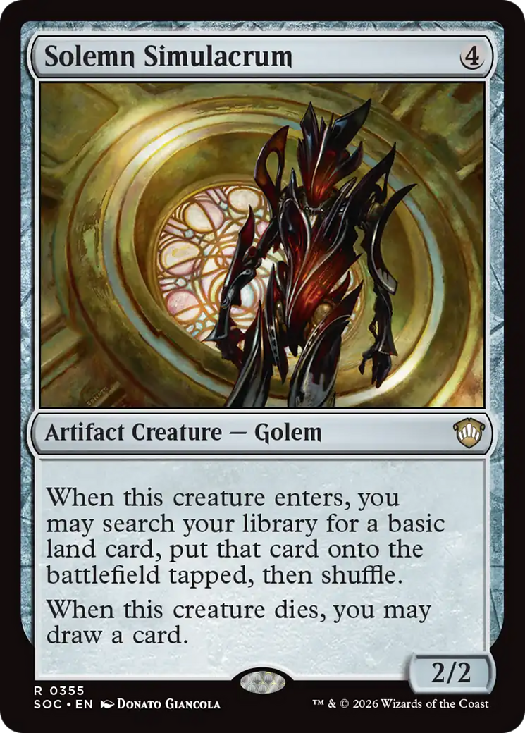 Solemn Simulacrum [Secrets of Strixhaven Commander] MTG Single Magic: The Gathering | Red Claw Gaming