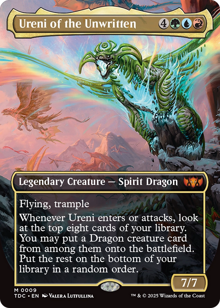 Ureni of the Unwritten (Borderless) [Tarkir: Dragonstorm Commander] MTG Single Magic: The Gathering | Red Claw Gaming