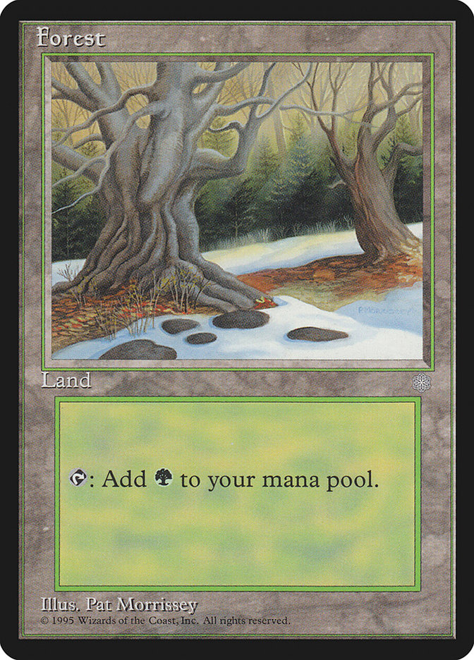Forest (Orange Earth Between Two Trees) [Ice Age] MTG Single Magic: The Gathering | Red Claw Gaming