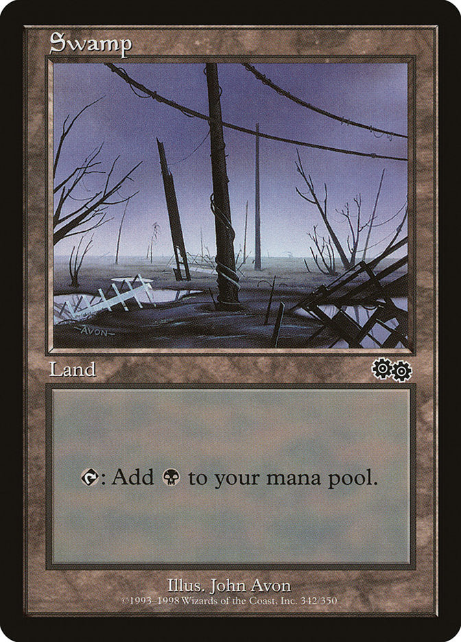 Swamp (342) [Urza's Saga] MTG Single Magic: The Gathering | Red Claw Gaming