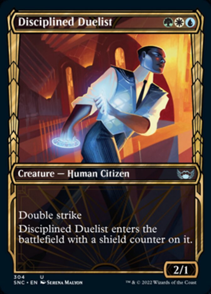 Disciplined Duelist (Showcase Golden Age) [Streets of New Capenna] MTG Single Magic: The Gathering | Red Claw Gaming