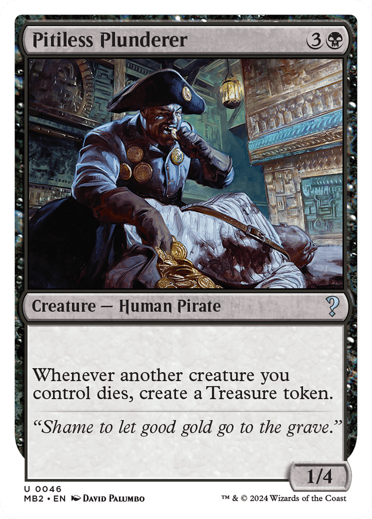 Pitiless Plunderer (White Border) [Mystery Booster 2] MTG Single Magic: The Gathering | Red Claw Gaming