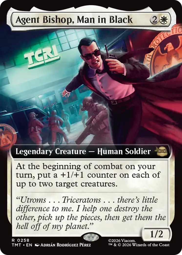 Agent Bishop, Man in Black (Extended Art) [Teenage Mutant Ninja Turtles] MTG Single Magic: The Gathering | Red Claw Gaming