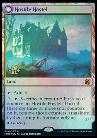 Hostile Hostel // Creeping Inn [Innistrad: Midnight Hunt Prerelease Promos] MTG Single Magic: The Gathering | Red Claw Gaming