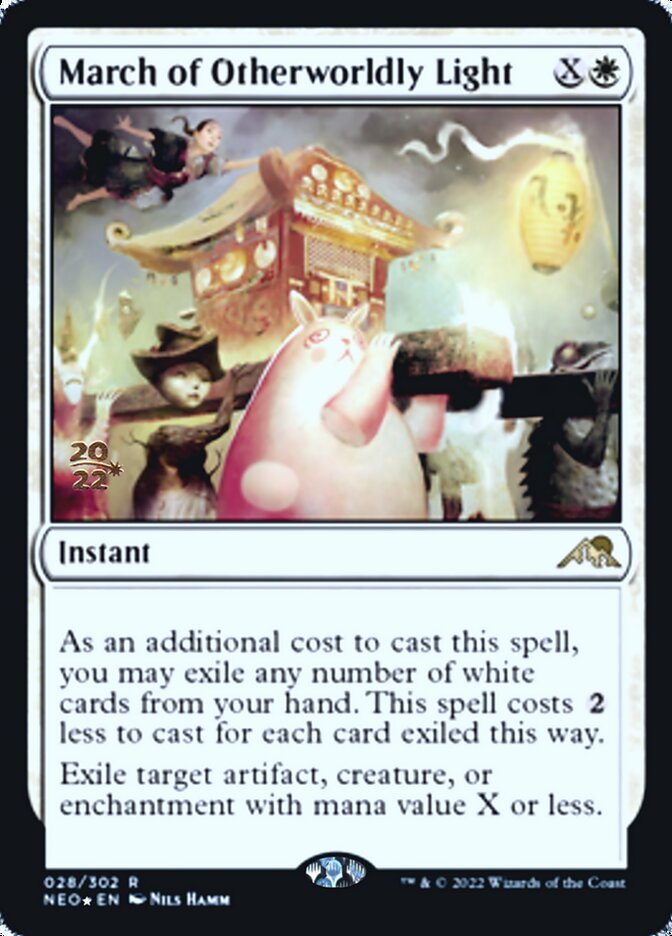 March of Otherworldly Light [Kamigawa: Neon Dynasty Prerelease Promos] MTG Single Magic: The Gathering | Red Claw Gaming