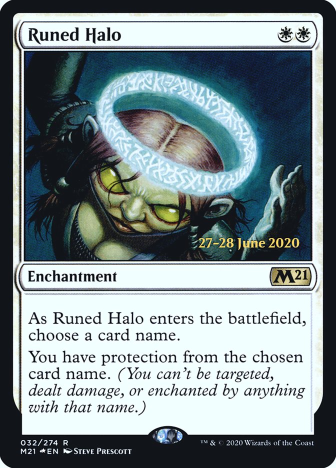 Runed Halo [Core Set 2021 Prerelease Promos] MTG Single Magic: The Gathering | Red Claw Gaming