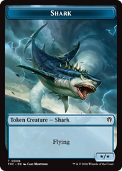 Warrior // Shark Double-Sided Token [Reality Fracture Commander Tokens] | Red Claw Gaming