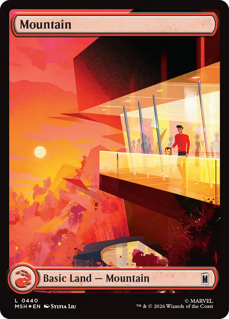 Mountain (0440) (Surge Foil) [Marvel Super Heroes] MTG Single Magic: The Gathering | Red Claw Gaming