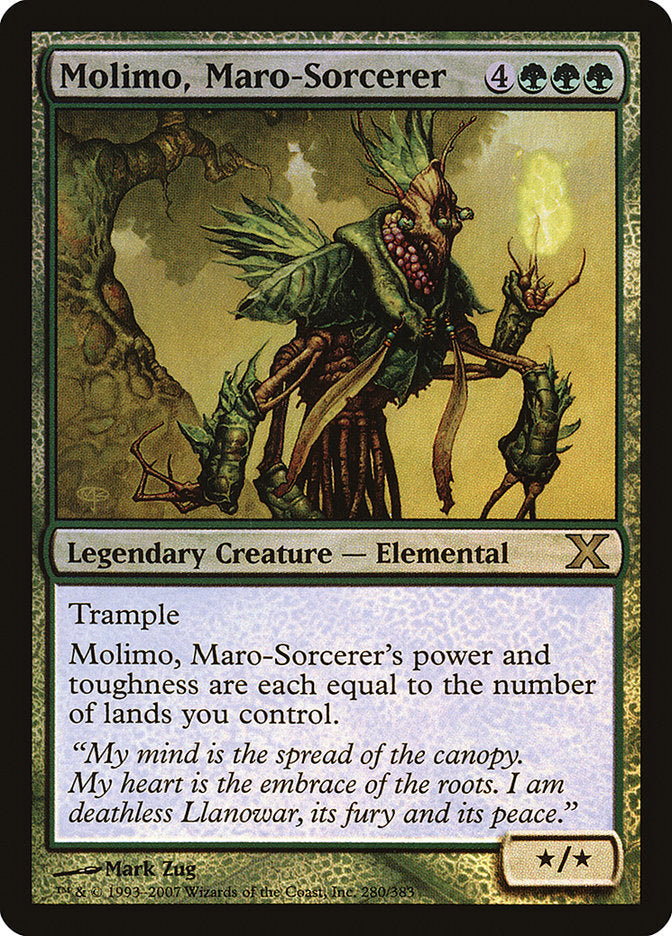 Molimo, Maro-Sorcerer (Premium Foil) [Tenth Edition] MTG Single Magic: The Gathering | Red Claw Gaming