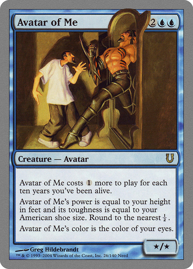 Avatar of Me [Unhinged] MTG Single Magic: The Gathering | Red Claw Gaming