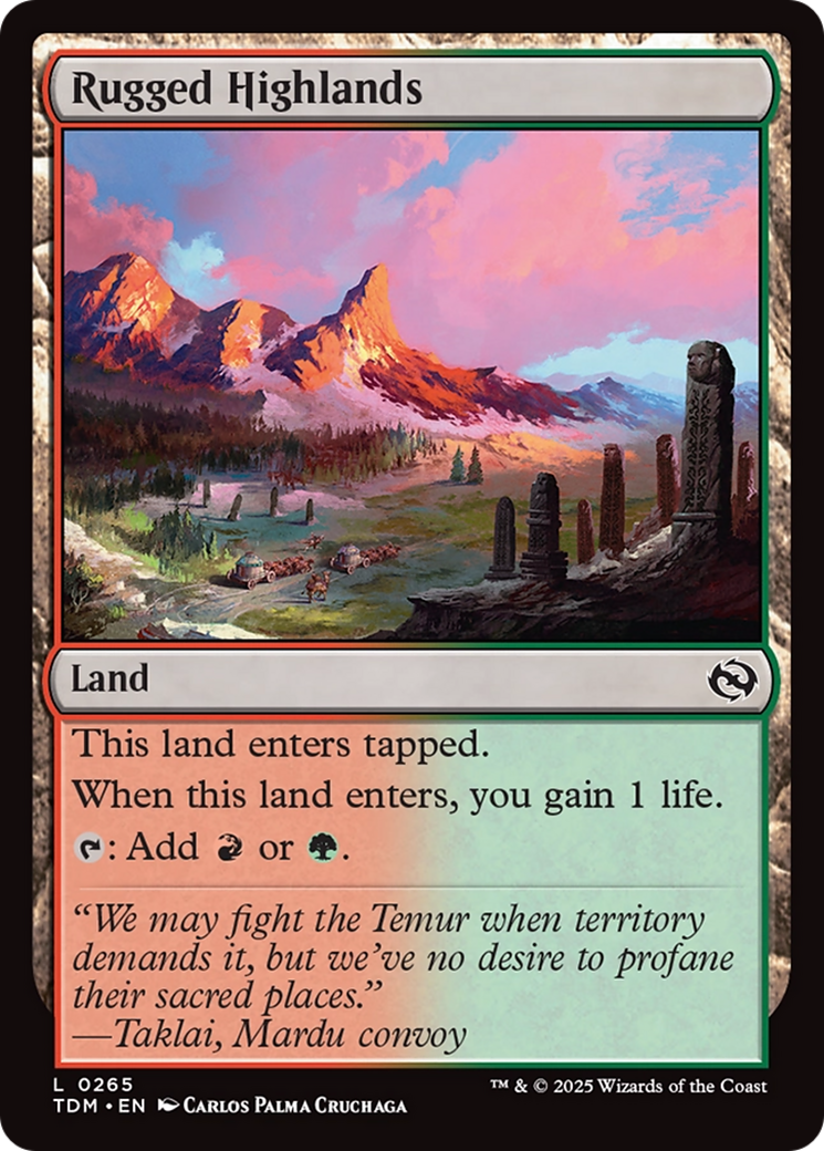 Rugged Highlands [Tarkir: Dragonstorm] MTG Single Magic: The Gathering | Red Claw Gaming
