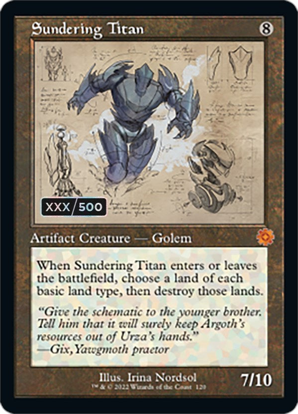 Sundering Titan (Retro Schematic) (Serialized) [The Brothers' War Retro Artifacts] MTG Single Magic: The Gathering | Red Claw Gaming