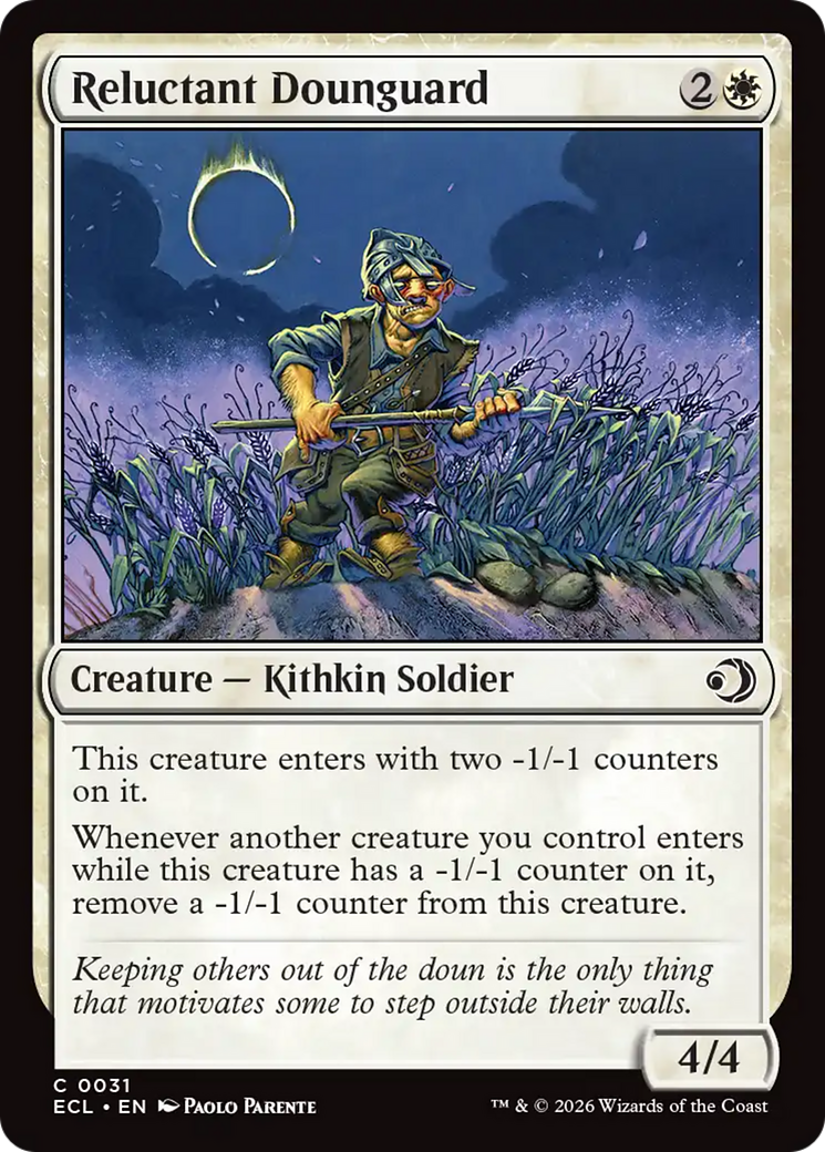 Reluctant Dounguard [Lorwyn Eclipsed] MTG Single Magic: The Gathering | Red Claw Gaming