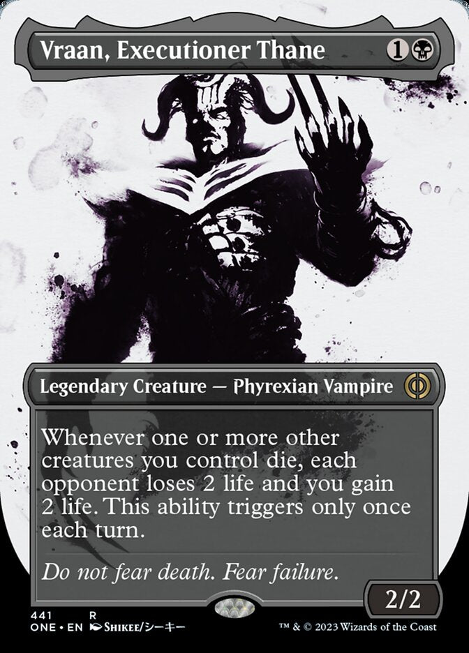 Vraan, Executioner Thane (Borderless Ichor Step-and-Compleat Foil) [Phyrexia: All Will Be One] MTG Single Magic: The Gathering | Red Claw Gaming
