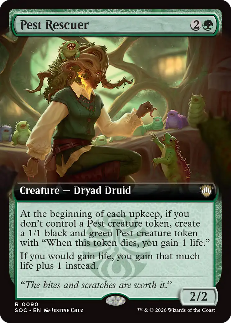 Pest Rescuer (Extended Art) [Secrets of Strixhaven Commander] MTG Single Magic: The Gathering | Red Claw Gaming