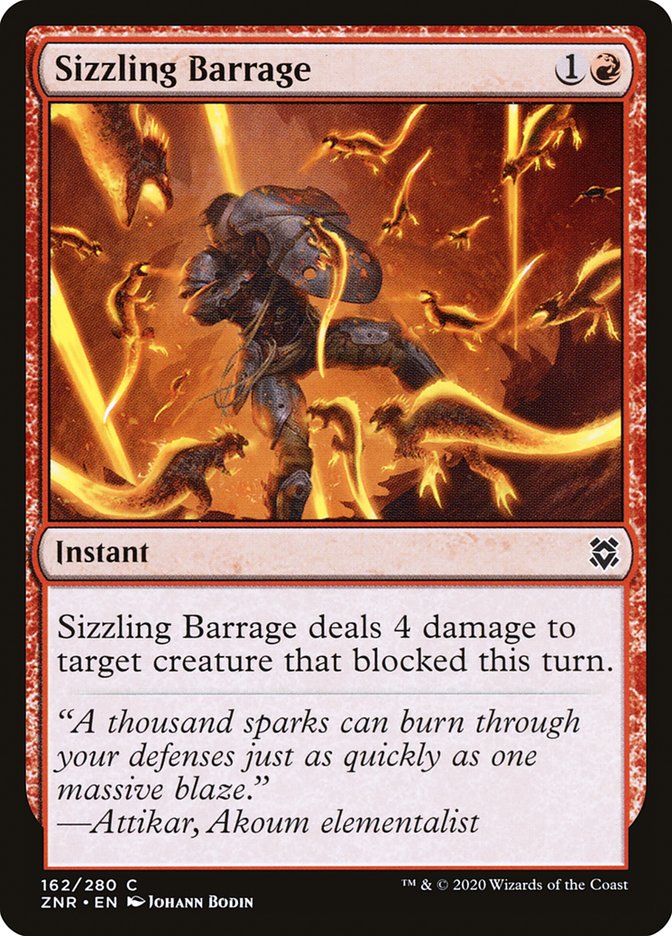 Sizzling Barrage [Zendikar Rising] MTG Single Magic: The Gathering | Red Claw Gaming