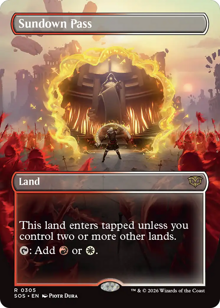Sundown Pass (Borderless) [Secrets of Strixhaven] MTG Single Magic: The Gathering | Red Claw Gaming