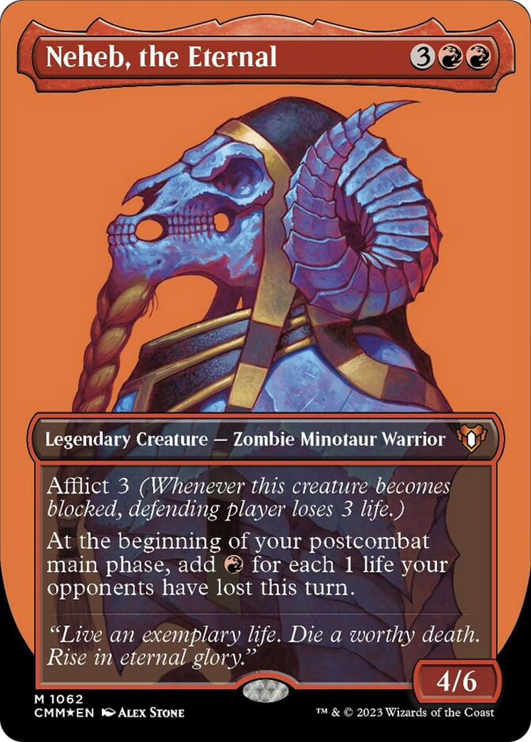 Neheb, the Eternal (Borderless Textured Foil Frame Break) [Commander Masters] MTG Single Magic: The Gathering | Red Claw Gaming