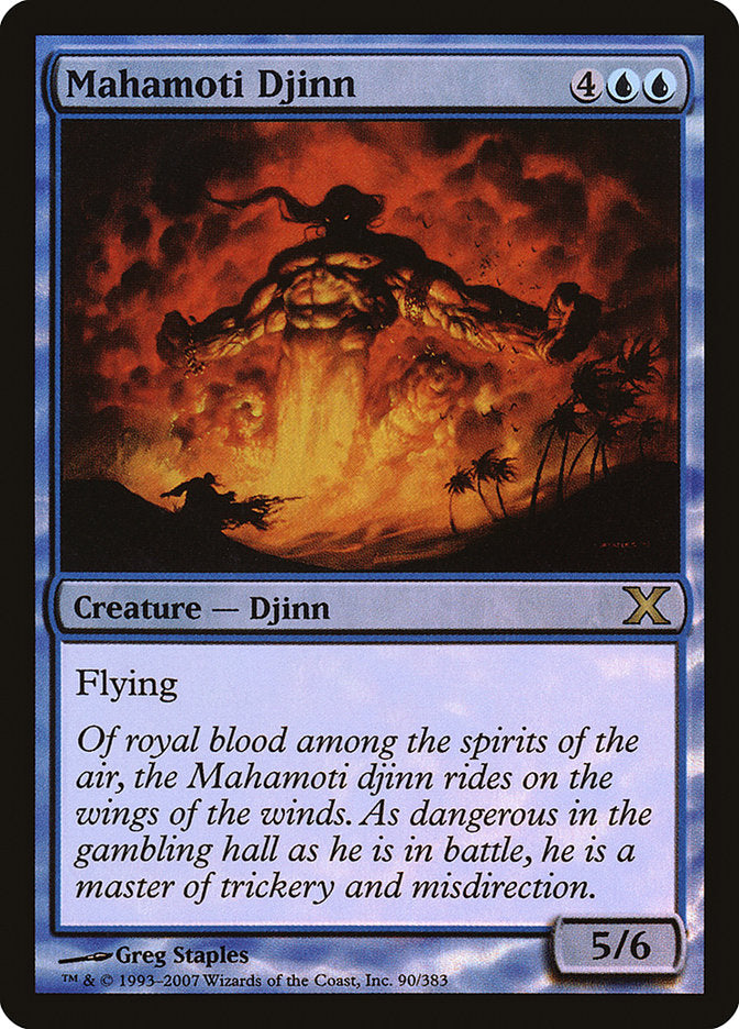 Mahamoti Djinn (Premium Foil) [Tenth Edition] MTG Single Magic: The Gathering | Red Claw Gaming