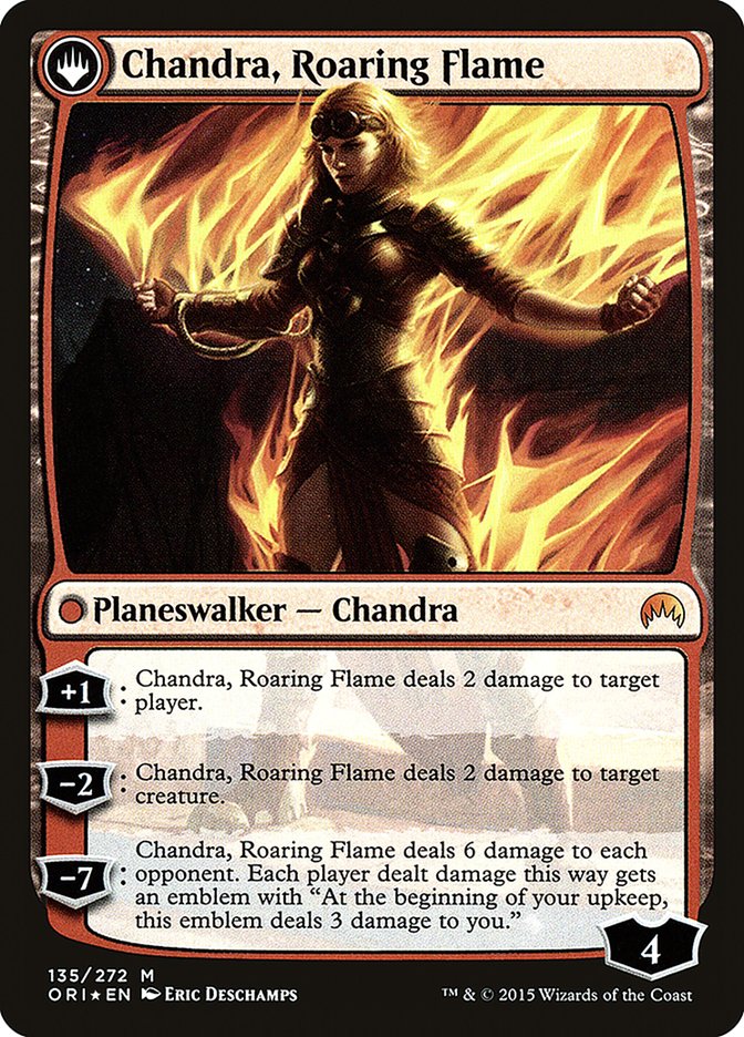 Chandra, Fire of Kaladesh // Chandra, Roaring Flame [Magic Origins Prerelease Promos] MTG Single Magic: The Gathering | Red Claw Gaming