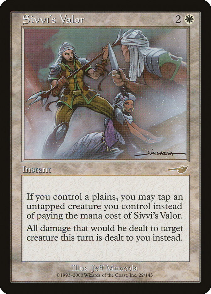 Sivvi's Valor [Nemesis] MTG Single Magic: The Gathering | Red Claw Gaming