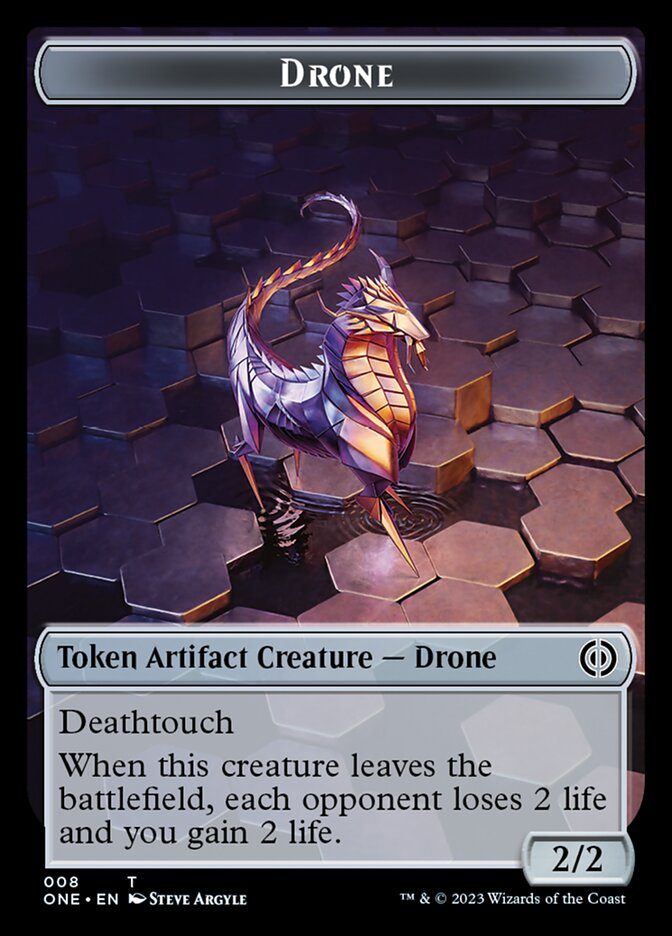 Rebel // Drone Double-Sided Token [Phyrexia: All Will Be One Tokens] MTG Single Magic: The Gathering    | Red Claw Gaming