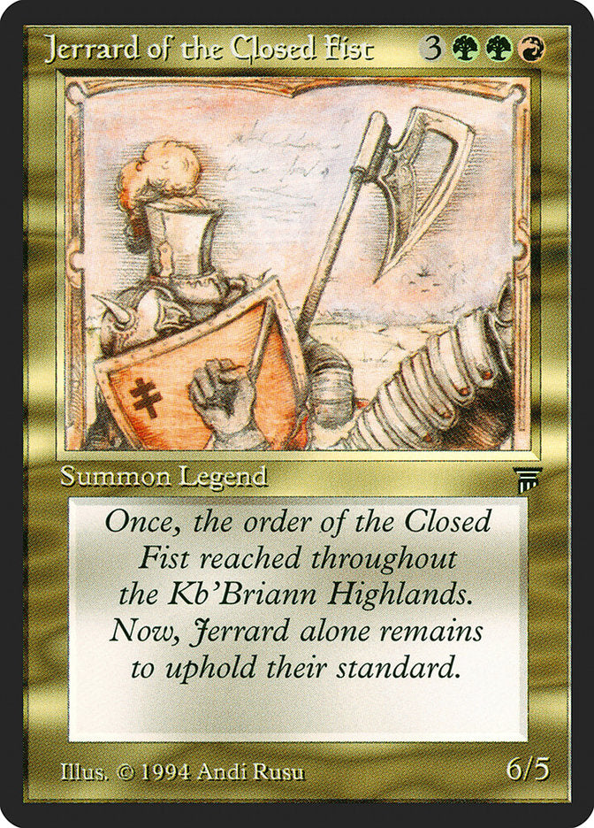 Jerrard of the Closed Fist [Legends] MTG Single Magic: The Gathering | Red Claw Gaming