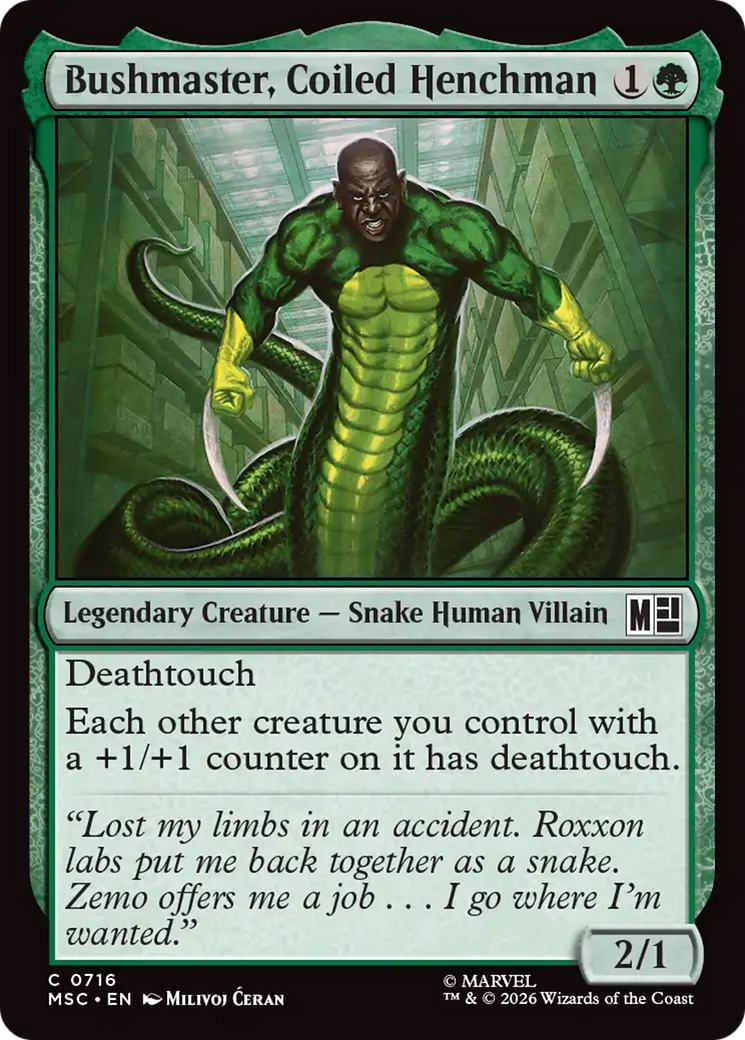 Bushmaster, Coiled Henchman [Marvel Super Heroes Commander] MTG Single Magic: The Gathering | Red Claw Gaming