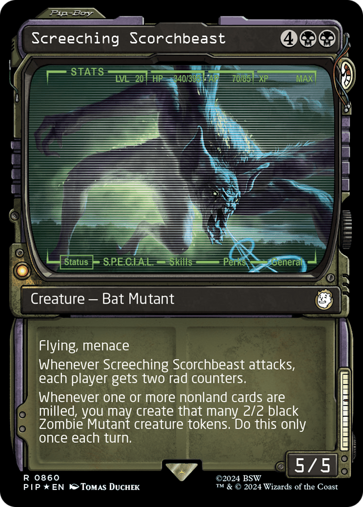 Screeching Scorchbeast (Showcase) (Surge Foil) [Fallout] MTG Single Magic: The Gathering    | Red Claw Gaming