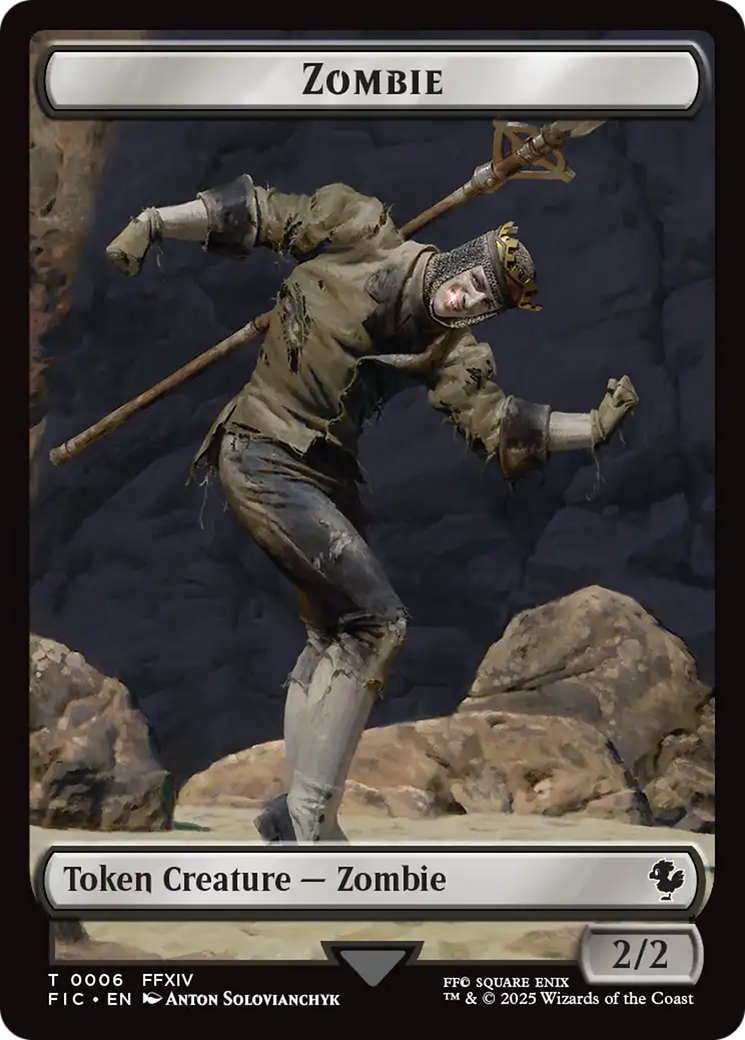 Moogle // Zombie Double-Sided Token (Surge Foil) [FINAL FANTASY Commander Tokens] MTG Single Magic: The Gathering | Red Claw Gaming