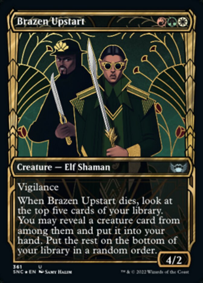 Brazen Upstart (Showcase Golden Age Gilded Foil) [Streets of New Capenna] MTG Single Magic: The Gathering | Red Claw Gaming