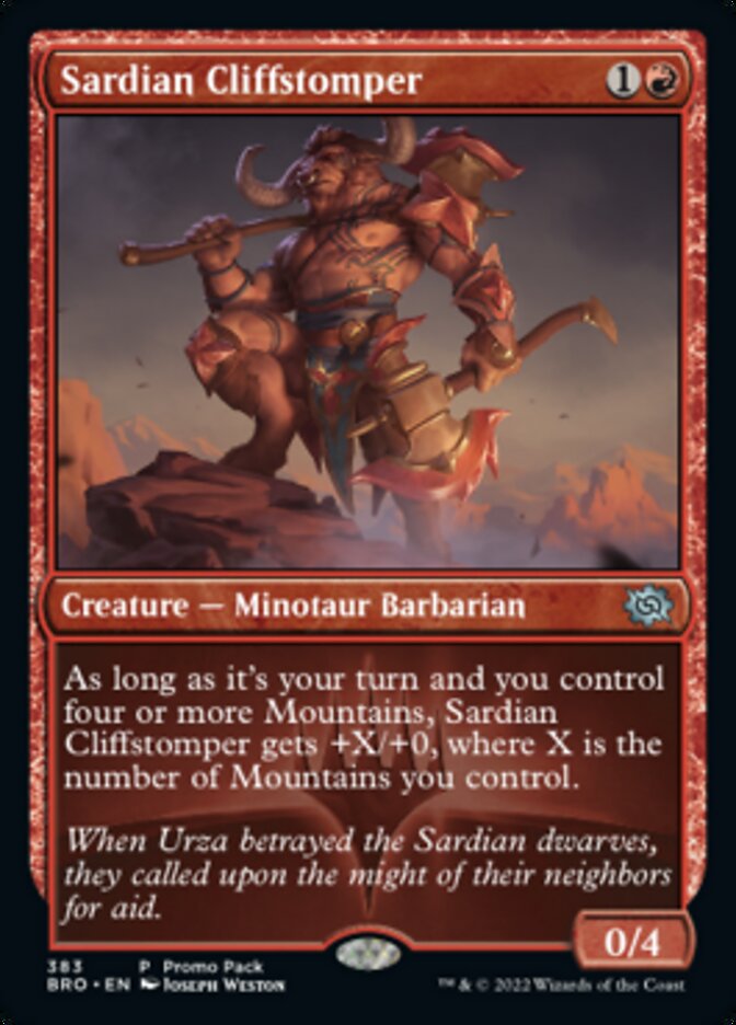 Sardian Cliffstomper (Promo Pack) [The Brothers' War Promos] MTG Single Magic: The Gathering | Red Claw Gaming